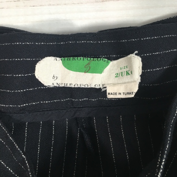 ANTHROPOLOGIE Bow Waist Pinstripe Pants Size 2 - Picture 6 of 7